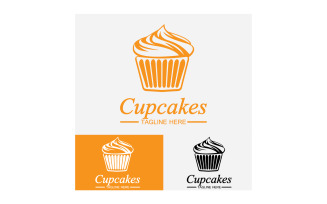 Cupcake food logo icon vector v34