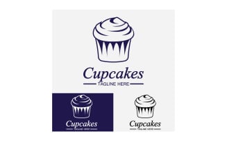 Cupcake food logo icon vector v36