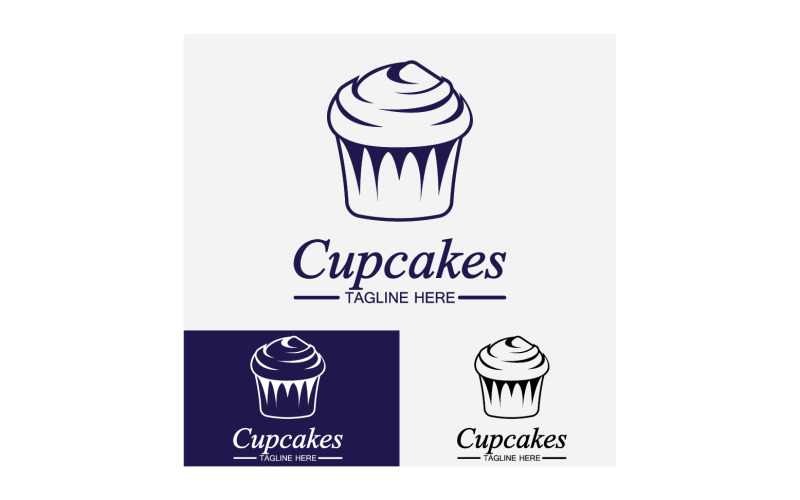 Cupcake food logo icon vector v36 Logo Template