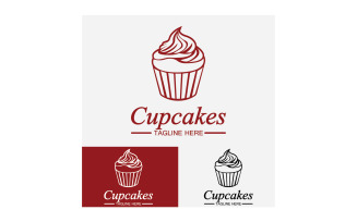 Cupcake food logo icon vector v38