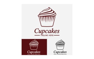 Cupcake food logo icon vector v39