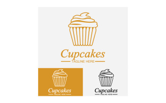 Cupcake food logo icon vector v40