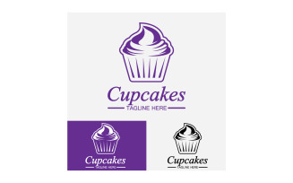 Cupcake food logo icon vector v41