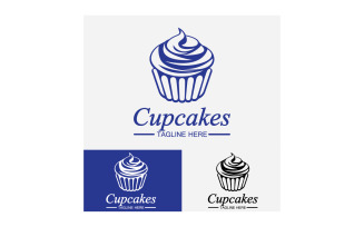 Cupcake food logo icon vector v42