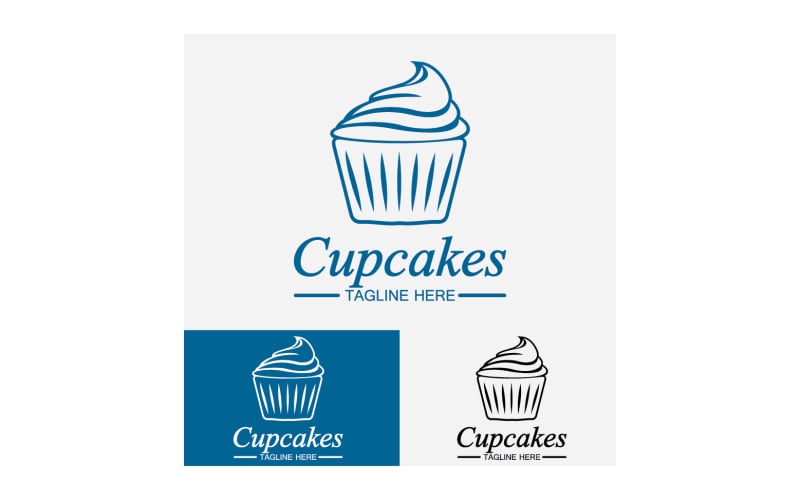 Cupcake food logo icon vector v43 Logo Template