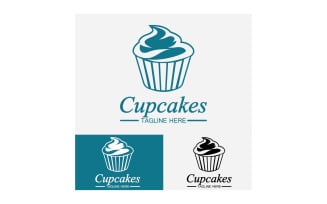 Cupcake food logo icon vector v45