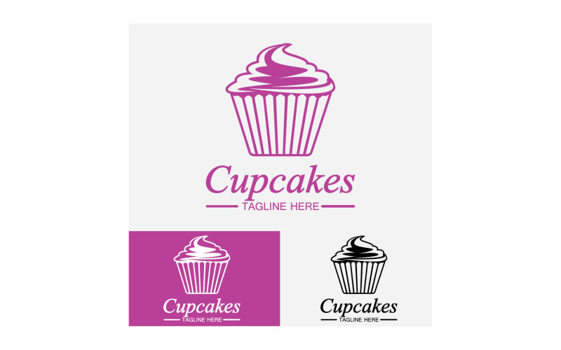 Cupcake food logo icon vector v46 Logo Template