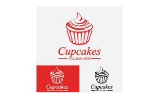 Cupcake food logo icon vector v47