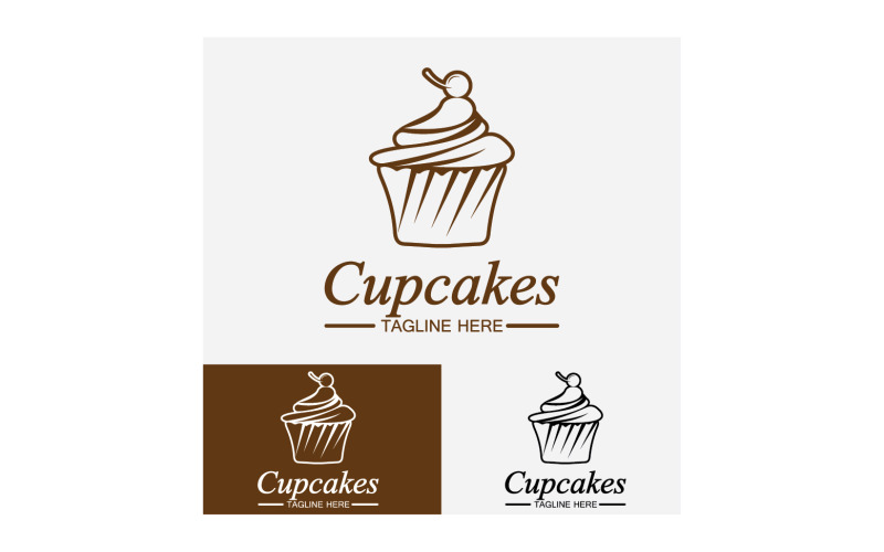 Cupcake food logo icon vector v48 Logo Template