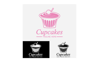 Cupcake food logo icon vector v49