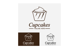 Cupcake food logo icon vector v50