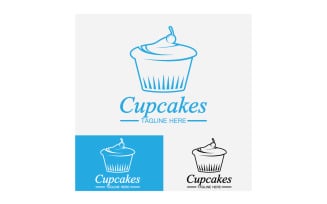 Cupcake food logo icon vector v51