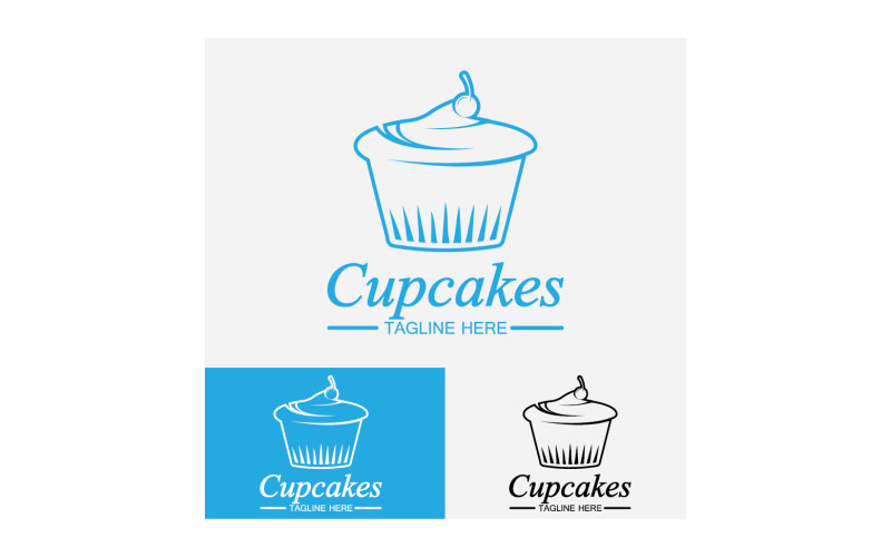 Cupcake food logo icon vector v51 Logo Template