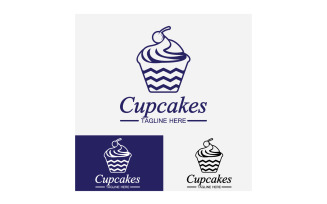 Cupcake food logo icon vector v52