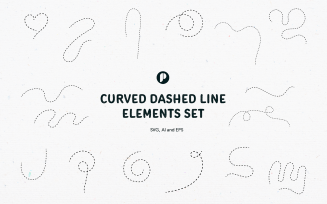 Curved Dashed Line Elements Set