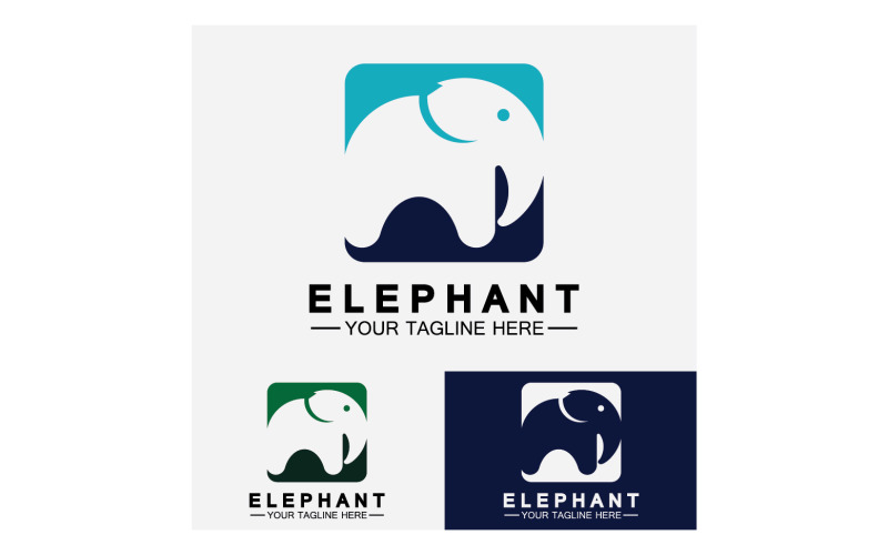 Elephant animals logo vector v9 Logo Template