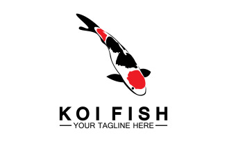 Fish koi black and red icon logo vector v2