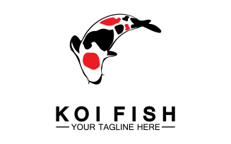 Fish koi black and red icon logo vector v3