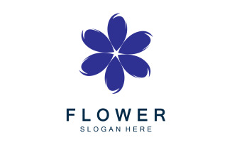 Flower icon logo vector template v5