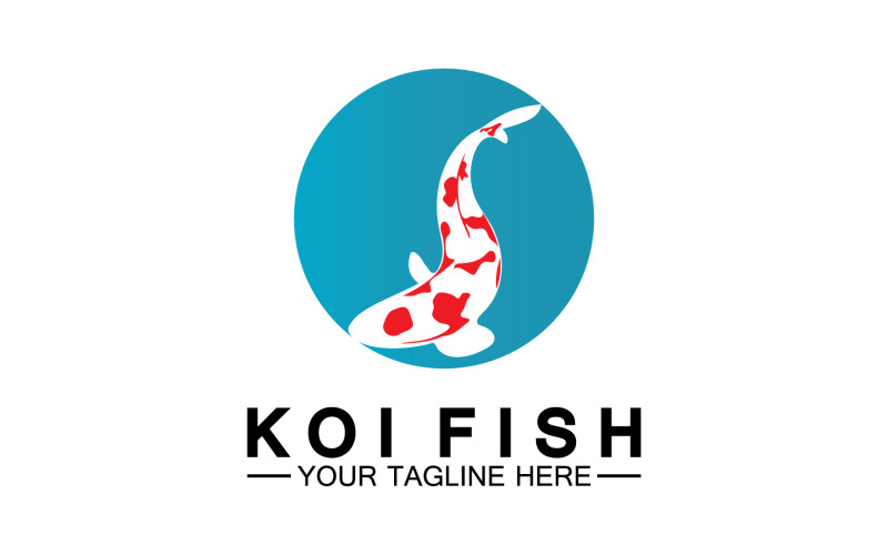 Fish koi black and red icon logo vector v27 Logo Template