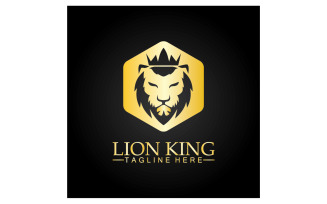 Lion shiel logo vector template v1