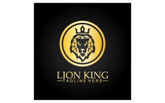 Lion shiel logo vector template v3