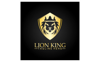Lion shiel logo vector template v4