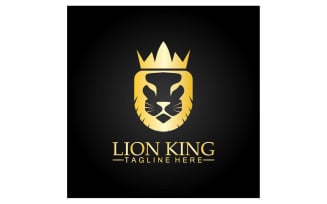 Lion shiel logo vector template v5