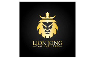 Lion shiel logo vector template v8