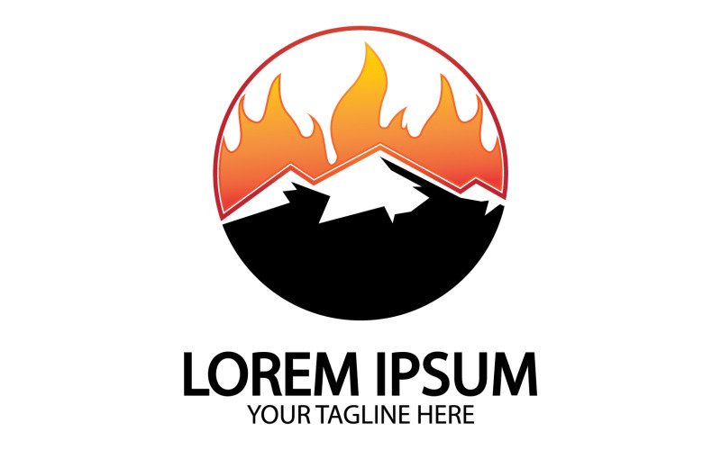 Mountain and fire logo vector v1 Logo Template