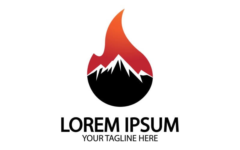 Mountain and fire logo vector v4 Logo Template