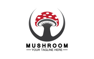 Mushroom icon logo vector template v10