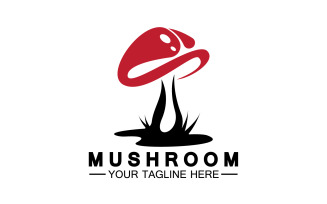 Mushroom icon logo vector template v5