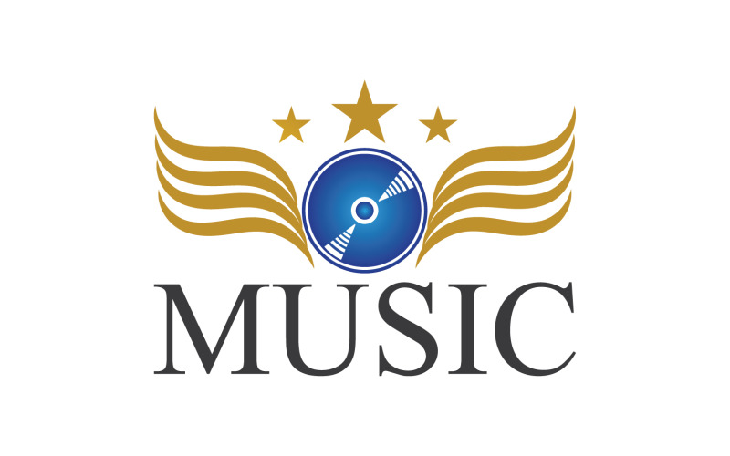 Music note play icon logo v8 Logo Template