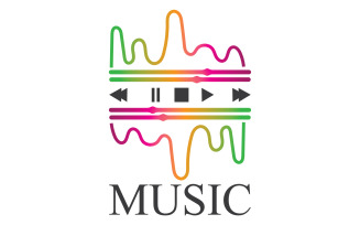 Music note play icon logo v12