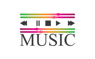 Music note play icon logo v16