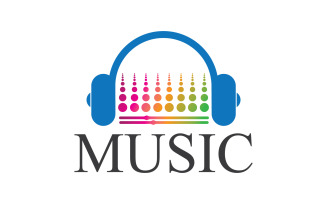Music note play icon logo v19