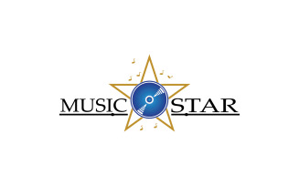Music note play icon logo v23