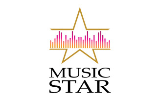 Music note play icon logo v24