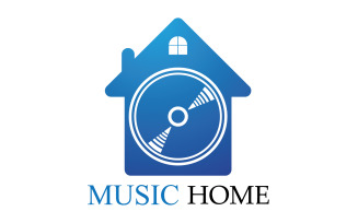 Music note play icon logo v25