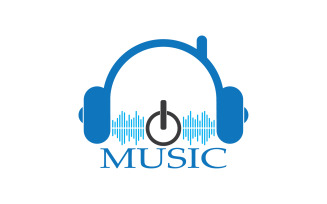 Music note play icon logo v26