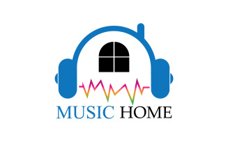Music note play icon logo v27
