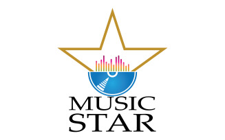 Music note play icon logo v28