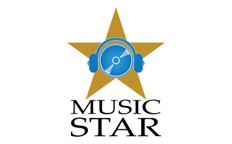 Music note play icon logo v29