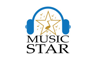 Music note play icon logo v31
