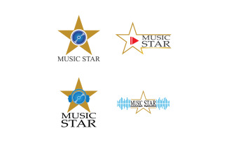 Music note play icon logo v38
