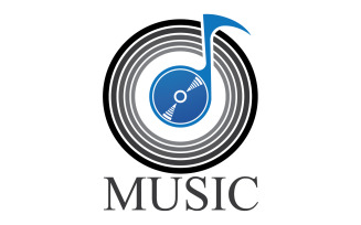 Music note play icon logo v7