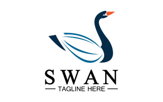 Swan animal icon logo vector template v10
