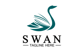 Swan animal icon logo vector template v11