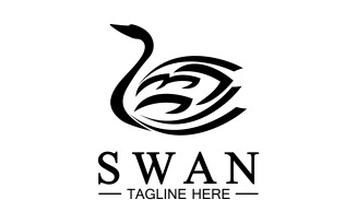 Swan animal icon logo vector template v13